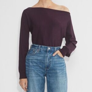 Babaton Off-Shoulder Purple Sweater